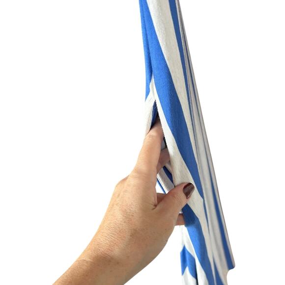 Matilda Jane Women's The Road Ahead Blue Striped Maxi Dress Pockets Size Medium - Picture 4 of 7